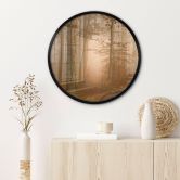 Poster Dunst und Licht im herbstlichen Wald - Maier - Rund 