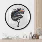 Poster boom met zwarte 3D kroon - Mielu - Rond 