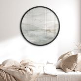 Poster Neblige Berglandschaft Aquarell - Ms Tiff - Rund 