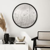 Poster wilde bloemenweide met vlinders in Scandinavisch ontwerp - Ms Tiff - Rond 