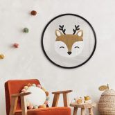 Poster Weihnachten - Niedliches Rentier Rund - Orara Studio 