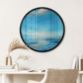 Poster Eindeloze uitgestrektheid in blauw - Schmucker - Rond 