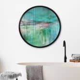 Poster Groen fantasielandschap - Schmucker - Rond 