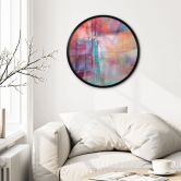 Poster Sanfter Farbnebel in Bewegung - Schmucker - Rund 