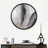 Poster Abstrakte Komposition in Gold und Grau - Shelest - Rund 