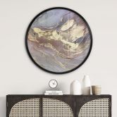 Poster Edle Strukturen in Gold und Violett - Shelest - Rund 