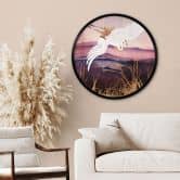 Poster Eleganter Kranich - SpaceFrog Designs - Rund 