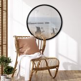 Poster Strand mit Meerblick - Rund 