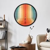 Poster Frau vor der Regenbogen-Kulisse - Taudalpoi - Rund 