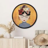 Poster Treechild - Blumige Frida - Rund 