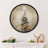 Poster Goldener Weihnachtsbaum - Treechild - Rund 