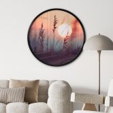 Poster Gräser im Licht der glühenden Sonne - Treechild - Rund 