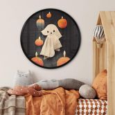Kinderposter Kleiner Geist im Kerzenschein Rund - Treechild 