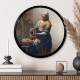 Poster Vermeer - Das Mädchen mit dem Milchkrug - Rund 