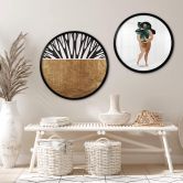 Poster Kubistika - Baum des Lebens - Gold - Rund 