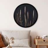 Poster Kubistika - Goldene Felder - Rund 