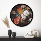 Poster Mignon - Stillleben mit Blumen und einer Uhr 