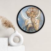 Poster Mucha - Sterne: Der Mond - Rund 