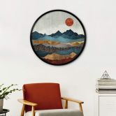 Poster SpaceFrog Designs - Bernsteinfarbene Sonne - Rund 