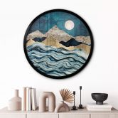 Poster SpaceFrog Designs - Indigoblau - Rund 