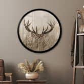 Poster Wachsamer Hirsch - Rund 