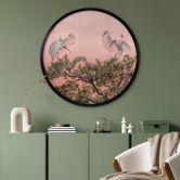Poster Zhao - Vogelpärchen im Sonnenuntergang - Rund 
