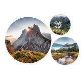 Poster-Set Beeindruckende Berglandschaften (3-teilig) - Rund 