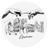 Wandtattoo Roma - Schwarz-Weiß - Rund - Love your City 