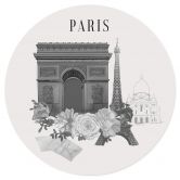 Wandtattoo Paris - Schwarz-Weiß - Rund - Love your City 