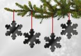 Décoration en verre acrylique pour sapin - Flocons de neige (4 pièces) 