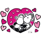 Muursticker Sheepworld Ik heb je lief 