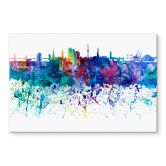 Spritzschutz Bleichner - Hamburg Aquarell Skyline 