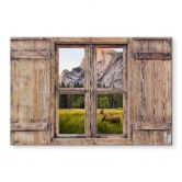 Spritzschutz 3D Holzfenster - Deers in the mountains 