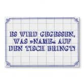 Spritzschutz + Wunschtext - Es wird gegessen... 