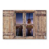 Spritzschutz 3D Holzfenster Pablo - Kinderdijk 2 