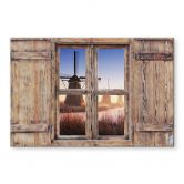 Spritzschutz 3D Holzfenster Pablo - Kinderdijk 4 