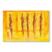 Küchenrückwand Schüßler - Fünf Figuren in Gelb 