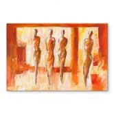 Spritzschutz Schüßler - Vier Figuren in Orange 