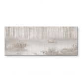 Spritzschutz Wald am See im Nebel in Beige - Ms Tiff - Panorama 