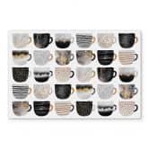 Kitchen Splashback Fredriksson - Coffee Cups: Pretty Black & Gold - Transparent 