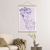 Stoffbild Body Positivity - Line Art Floral 
