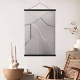 Tableau de tissu Structures abstraites en beige doux - Böhmer 