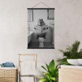 Affiche textile Capybara sur les toilettes silencieuses 