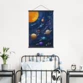 Stoffbild Sonnensystem mit Planeten und Sonne - Cats & Dotz 