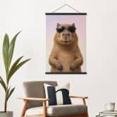 Stoffbild Cooles Capybara mit Sonnenbrille 