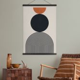 Affiche textile Lignes et cercles abstraits en harmonie - Costa 