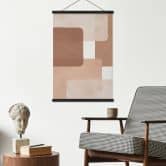 Stoffbild Boho Abstraktion in Beige-braun - Costa 