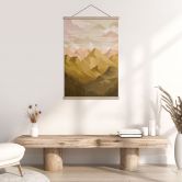 Stoffbild Landschaft - Goldene Berge im Sonnenuntergang - Goed Blauw 