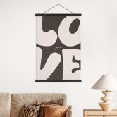 Affiche textile avec typographie - Love you Retro Letters 