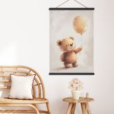 Tekstil plakat Lille bamse med ballon - Magnusson 
